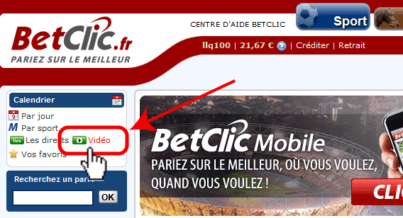 accéder streaming Betclic