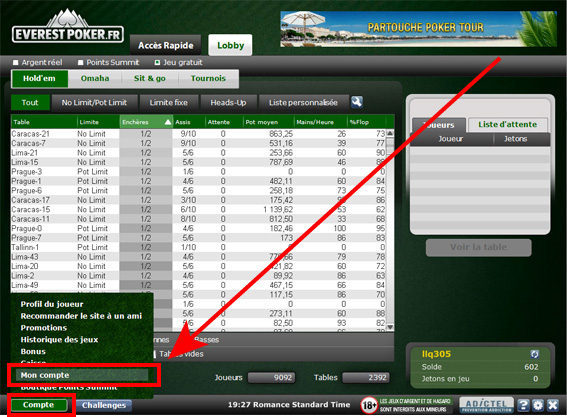 supprimer compte everest poker lobby