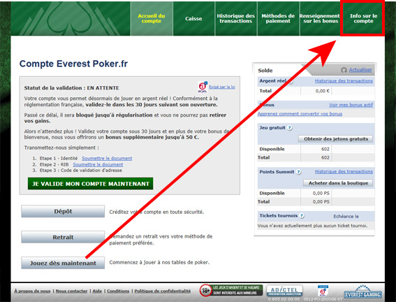 supprimer compte everest poker