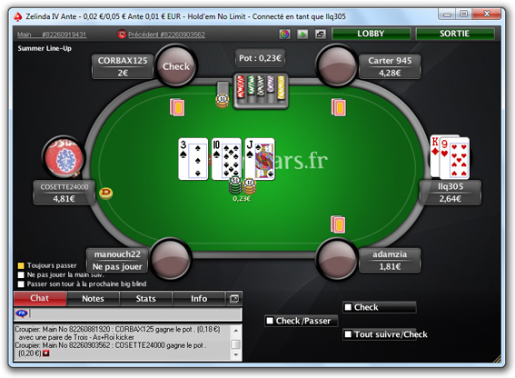 table pokerstars en ligne
