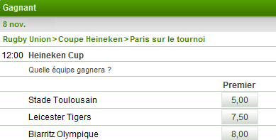 cotes unibet rugby