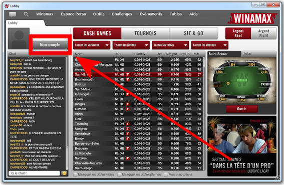 mon compte lobby winamax